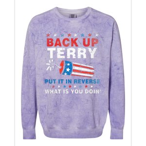 Back It Up Terry Put It In Reverse July 4th Fireworks Terry Colorblast Crewneck Sweatshirt