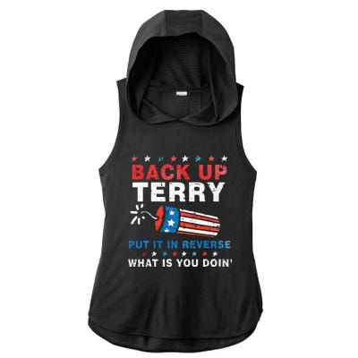 Back It Up Terry Put It In Reverse July 4th Fireworks Terry Ladies PosiCharge Tri-Blend Wicking Draft Hoodie Tank