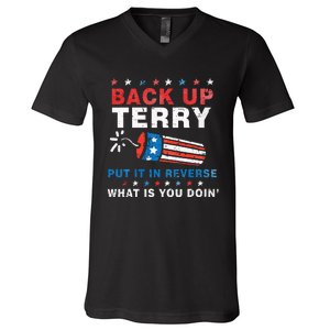 Back It Up Terry Put It In Reverse July 4th Fireworks Terry V-Neck T-Shirt