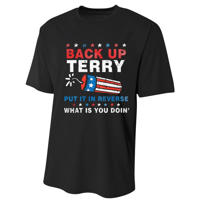 Back It Up Terry Put It In Reverse July 4th Fireworks Terry Performance Sprint T-Shirt