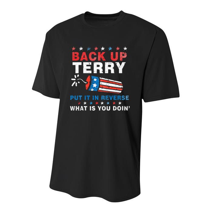 Back It Up Terry Put It In Reverse July 4th Fireworks Terry Youth Performance Sprint T-Shirt