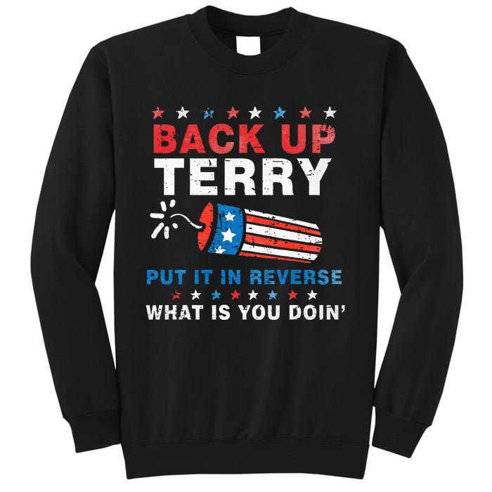 Back It Up Terry Put It In Reverse July 4th Fireworks Terry Tall Sweatshirt