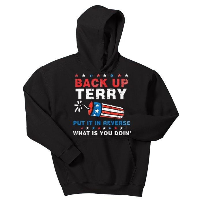 Back It Up Terry Put It In Reverse July 4th Fireworks Terry Kids Hoodie