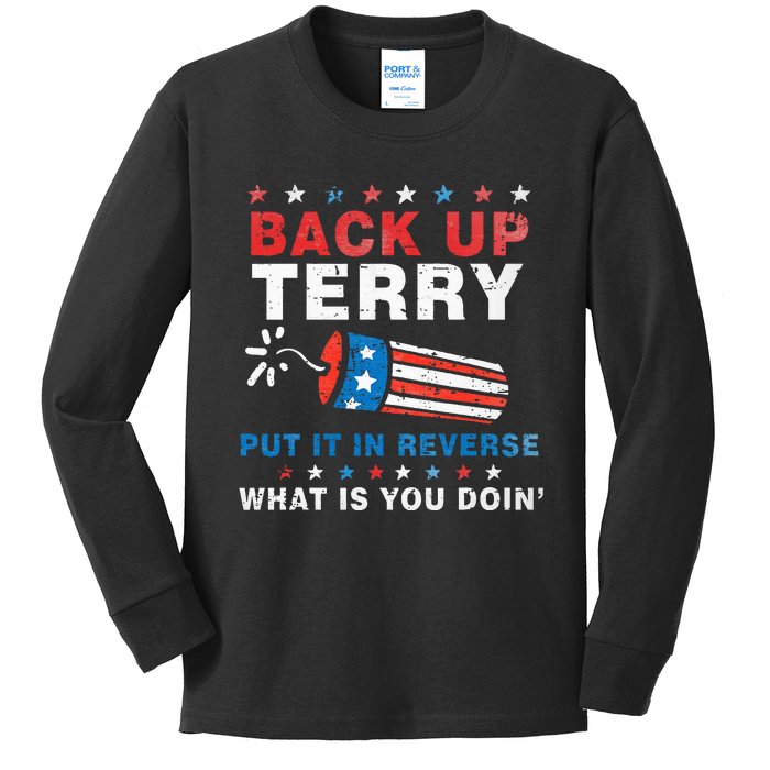 Back It Up Terry Put It In Reverse July 4th Fireworks Terry Kids Long Sleeve Shirt