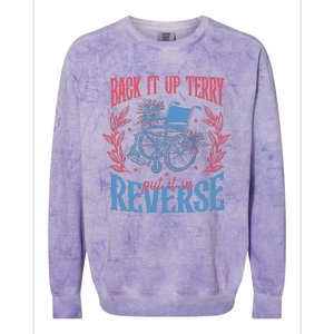 Back It Up Terry Put In Reverse 4th Of July Colorblast Crewneck Sweatshirt