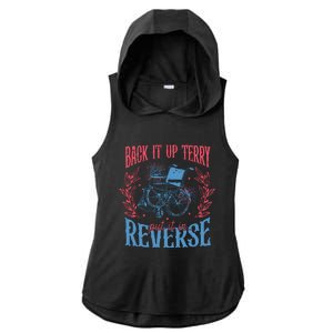 Back It Up Terry Put In Reverse 4th Of July Ladies PosiCharge Tri-Blend Wicking Draft Hoodie Tank