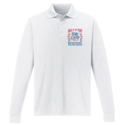 Back It Up Terry Put In Reverse 4th Of July Performance Long Sleeve Polo