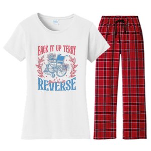 Back It Up Terry Put In Reverse 4th Of July Women's Flannel Pajama Set