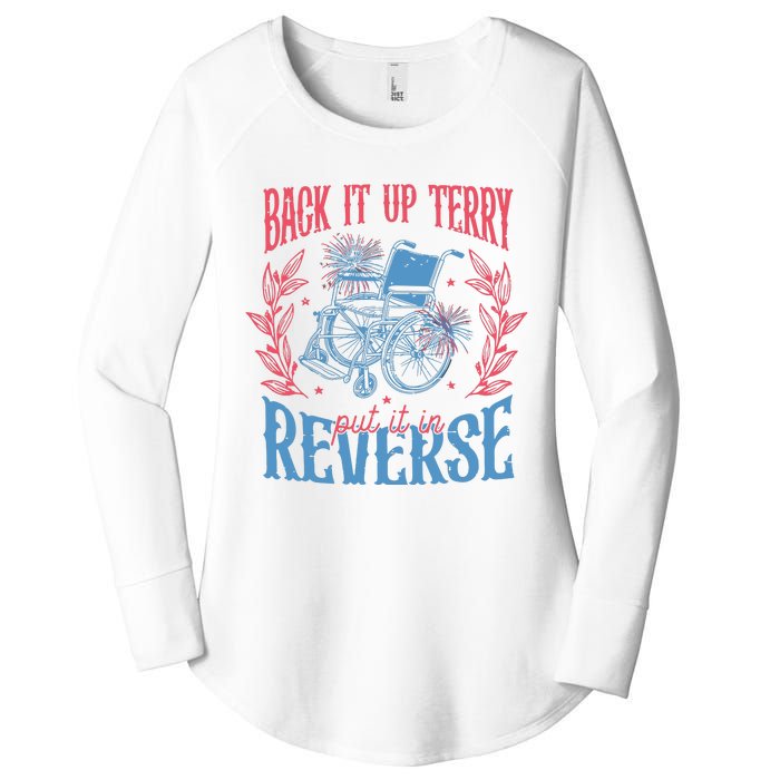 Back It Up Terry Put In Reverse 4th Of July Women's Perfect Tri Tunic Long Sleeve Shirt