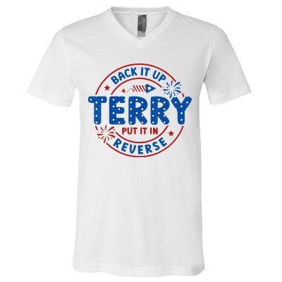 Back It Up Terry Put It In Reverse 4th Of July For Men Women V-Neck T-Shirt
