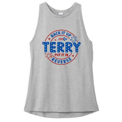 Back It Up Terry Put It In Reverse 4th Of July Ladies PosiCharge Tri-Blend Wicking Tank