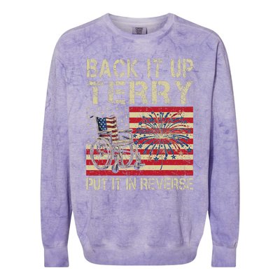 Back It Up Terry Put It In Reverse Firework Usa 4th Of July Colorblast Crewneck Sweatshirt