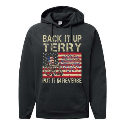 Back It Up Terry Put It In Reverse Firework Usa 4th Of July Performance Fleece Hoodie