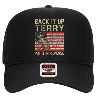 Back It Up Terry Put It In Reverse Firework Usa 4th Of July High Crown Mesh Back Trucker Hat