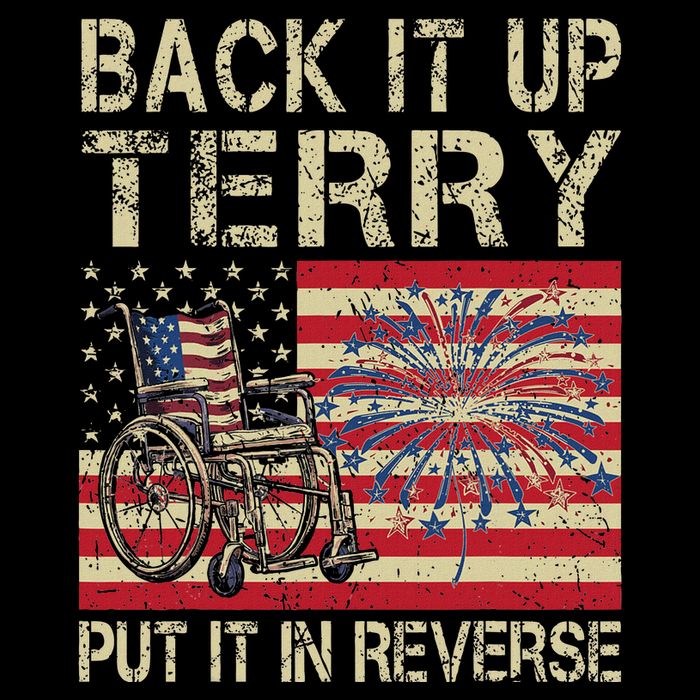 Back It Up Terry Put It In Reverse Firework Usa 4th Of July 7-Panel Snapback Hat