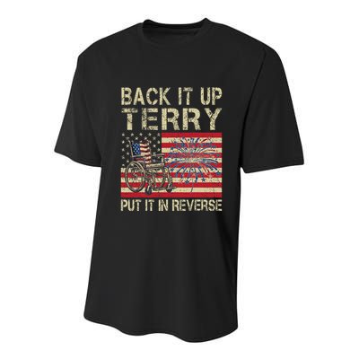 Back It Up Terry Put It In Reverse Firework Usa 4th Of July Youth Performance Sprint T-Shirt