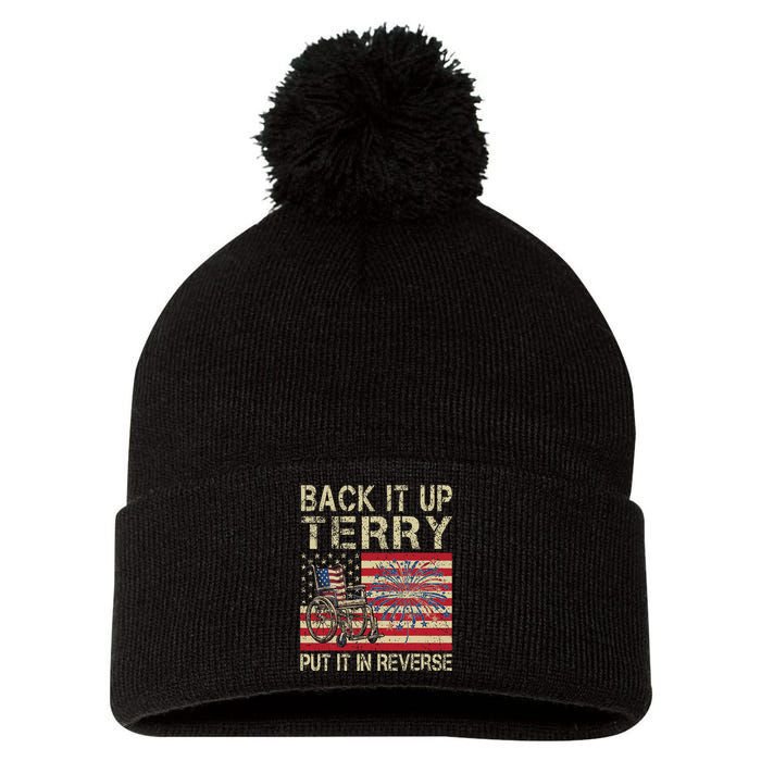 Back It Up Terry Put It In Reverse Firework Usa 4th Of July Pom Pom 12in Knit Beanie