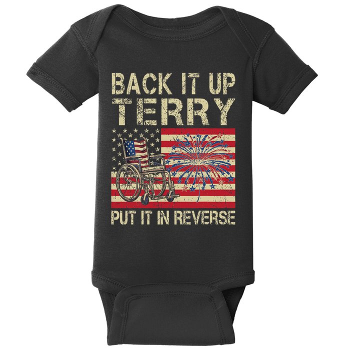 Back It Up Terry Put It In Reverse Firework Usa 4th Of July Baby Bodysuit