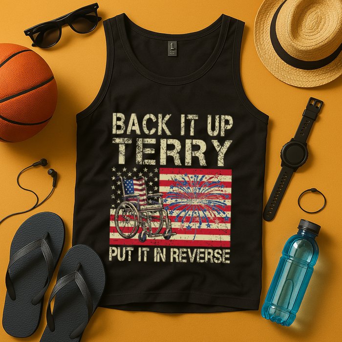 Back It Up Terry Put It In Reverse Firework Usa 4th Of July Tank Top