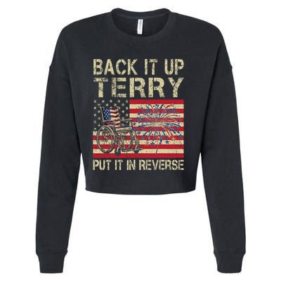 Back It Up Terry Put It In Reverse Firework Usa 4th Of July Cropped Pullover Crew