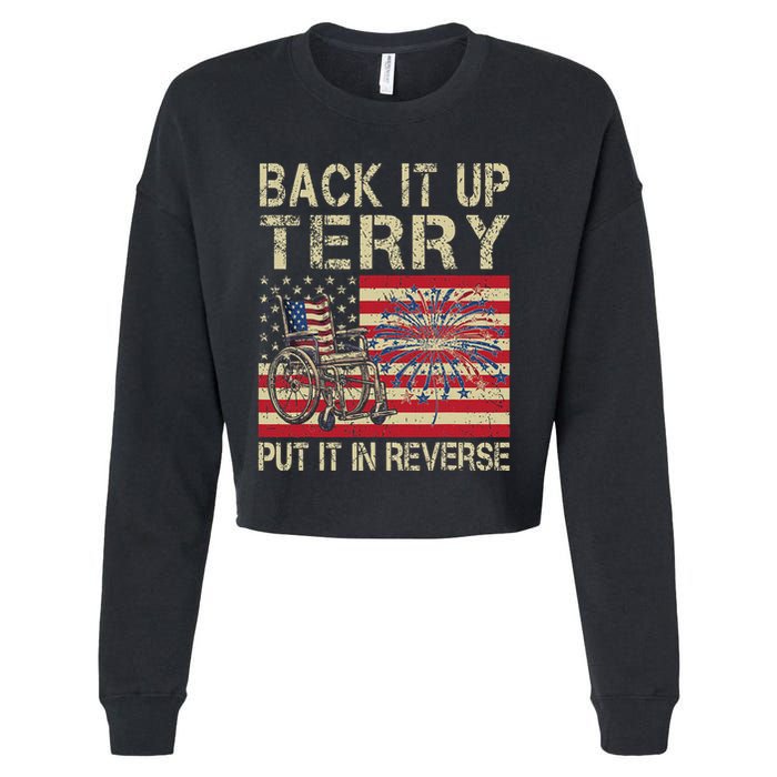 Back It Up Terry Put It In Reverse Firework Usa 4th Of July Cropped Pullover Crew