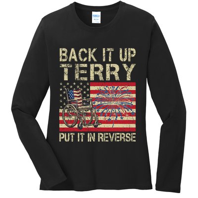 Back It Up Terry Put It In Reverse Firework Usa 4th Of July Ladies Long Sleeve Shirt