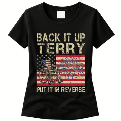Back It Up Terry Put It In Reverse Firework Usa 4th Of July Womens T-Shirt