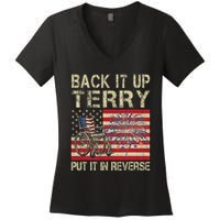 Back It Up Terry Put It In Reverse Firework Usa 4th Of July Women's V-Neck T-Shirt