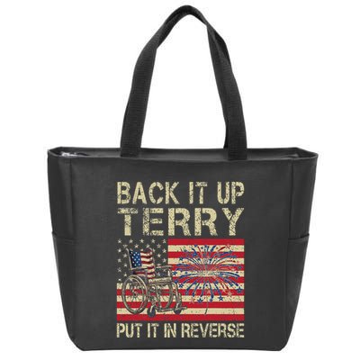 Back It Up Terry Put It In Reverse Firework Usa 4th Of July Zip Tote Bag