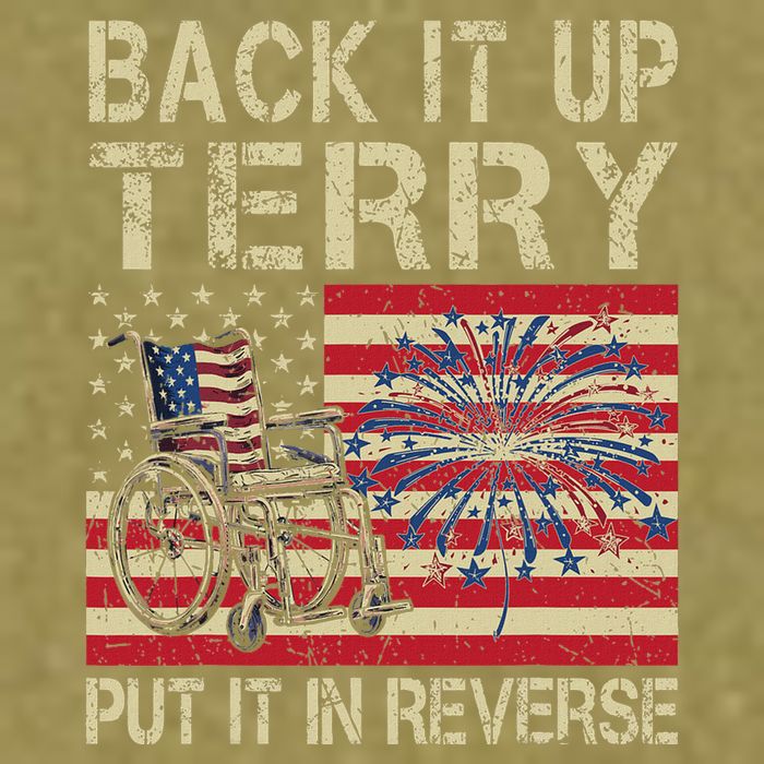 Back It Up Terry Put It In Reverse Firework Usa 4th Of July Garment-Dyed Women's Muscle Tee