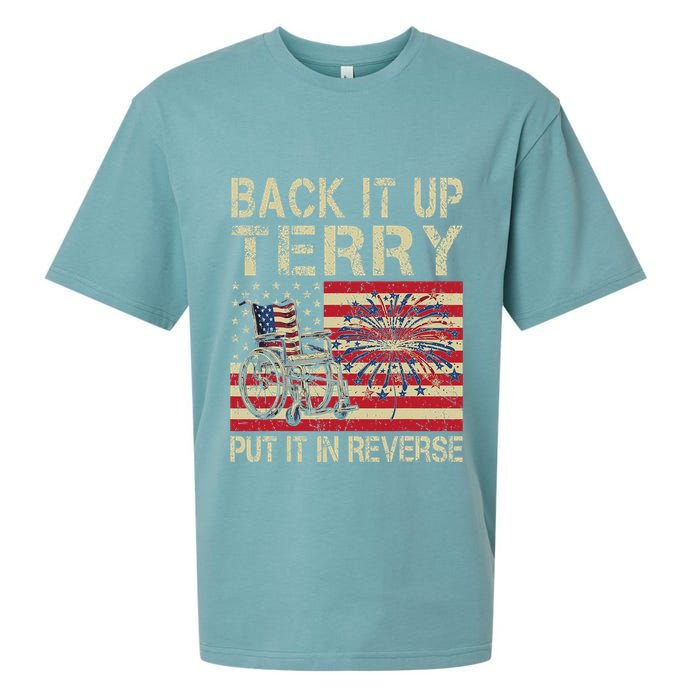 Back It Up Terry Put It In Reverse Firework Usa 4th Of July Sueded Cloud Jersey T-Shirt