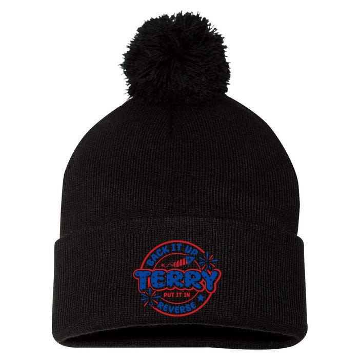 Back It Up Terry Put It In Reverse 4th Of July Fireworks Pom Pom 12in Knit Beanie