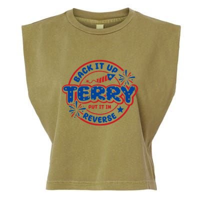 Back It Up Terry Put It In Reverse 4th Of July Fireworks Garment-Dyed Women's Muscle Tee