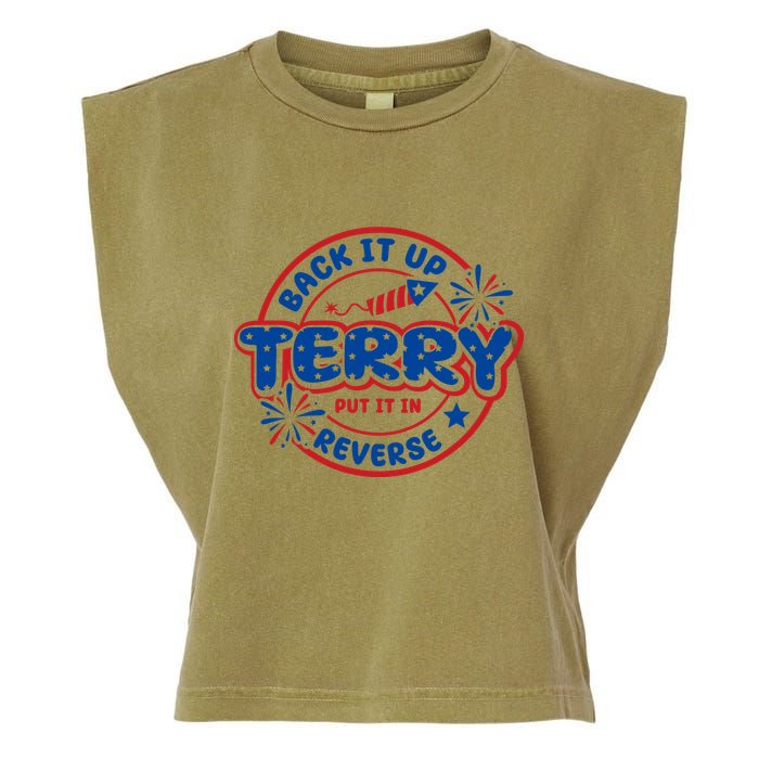 Back It Up Terry Put It In Reverse 4th Of July Fireworks Garment-Dyed Women's Muscle Tee