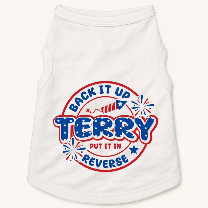 Back It Up Terry Put It In Reverse 4th Of July Fireworks Doggie Tank