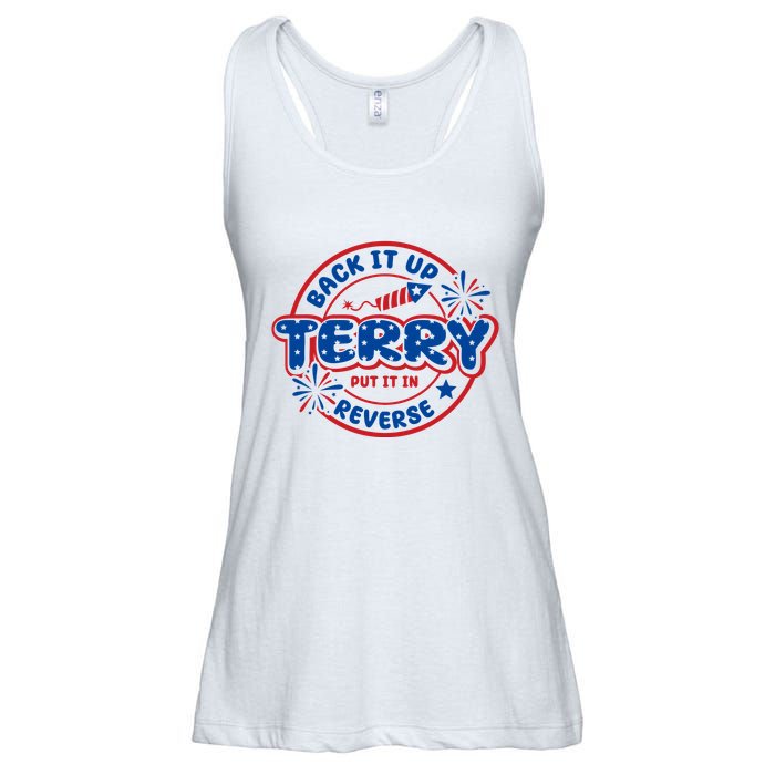 Back It Up Terry Put It In Reverse 4th Of July Fireworks Ladies Essential Flowy Tank