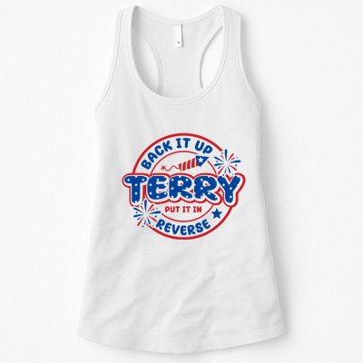Back It Up Terry Put It In Reverse 4th Of July Fireworks Womens Tank Top