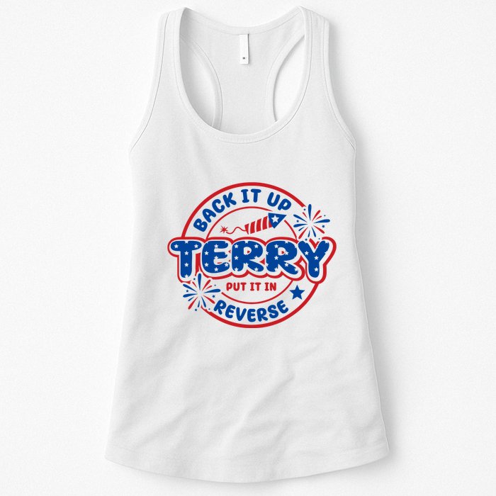 Back It Up Terry Put It In Reverse 4th Of July Fireworks Womens Tank Top