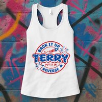 Back It Up Terry Put It In Reverse 4th Of July Fireworks Womens Tank Top