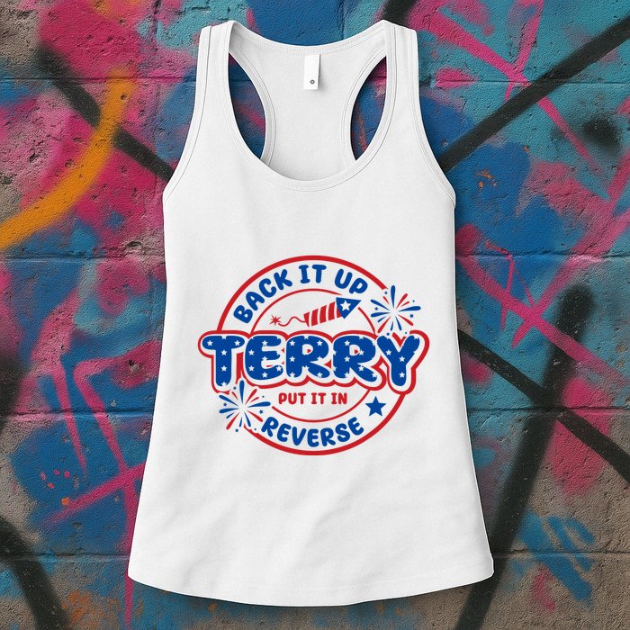 Back It Up Terry Put It In Reverse 4th Of July Fireworks Womens Tank Top