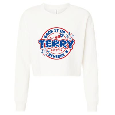 Back It Up Terry Put It In Reverse 4th Of July Fireworks Cropped Pullover Crew