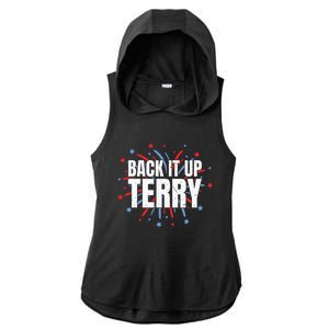 Back It Up Terry Funny 4th Of July Fireworks Ladies PosiCharge Tri-Blend Wicking Draft Hoodie Tank