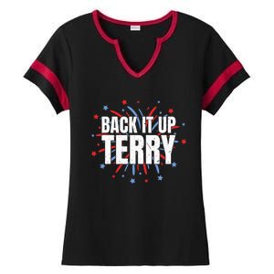 Back It Up Terry Funny 4th Of July Fireworks Ladies Halftime Notch Neck Tee