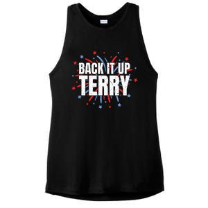 Back It Up Terry Funny 4th Of July Fireworks Ladies PosiCharge Tri-Blend Wicking Tank