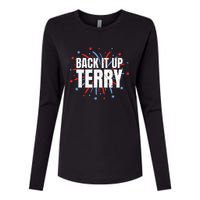 Back It Up Terry Funny 4th Of July Fireworks Womens Cotton Relaxed Long Sleeve T-Shirt