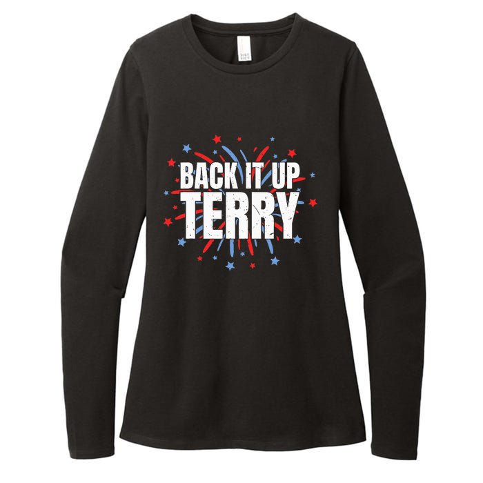 Back It Up Terry Funny 4th Of July Fireworks Womens CVC Long Sleeve Shirt