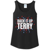 Back It Up Terry Funny 4th Of July Fireworks Ladies Essential Tank