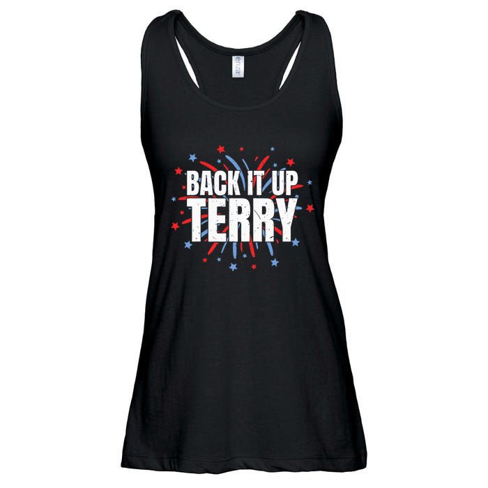 Back It Up Terry Funny 4th Of July Fireworks Ladies Essential Flowy Tank