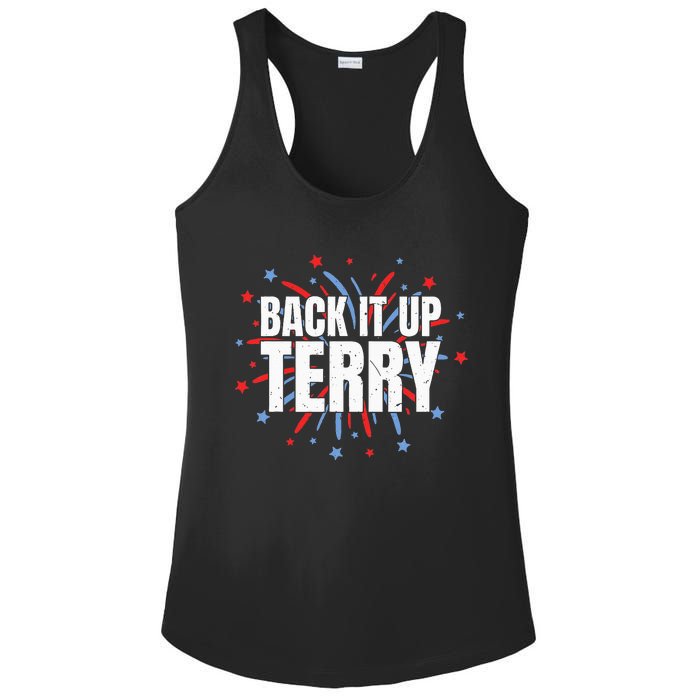 Back It Up Terry Funny 4th Of July Fireworks Ladies PosiCharge Competitor Racerback Tank