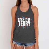 Back It Up Terry Funny 4th Of July Fireworks Women's Knotted Racerback Tank